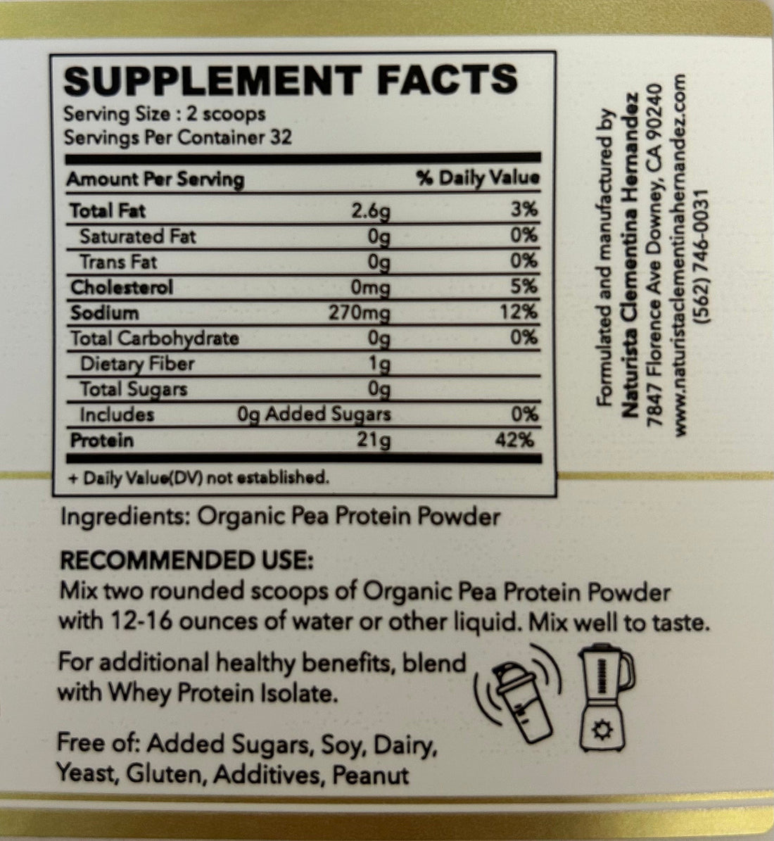 ORGANIC PEA PROTEIN POWDER